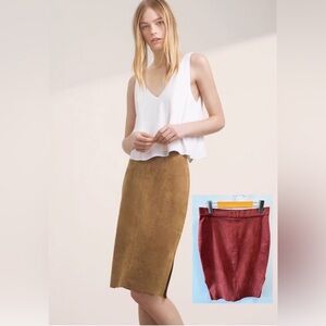 Wilfred Free Lis Vegan Suede Side Slit Midi Pencil Skirt 6
Burgundy/Plum Aritzia